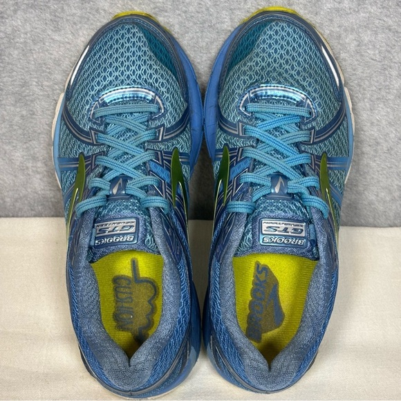 Brooks Adrenaline GTS 17 Running Shoes-Azure Blue/Palace Blue/Lime Punch-Women 8 - Picture 10 of 10